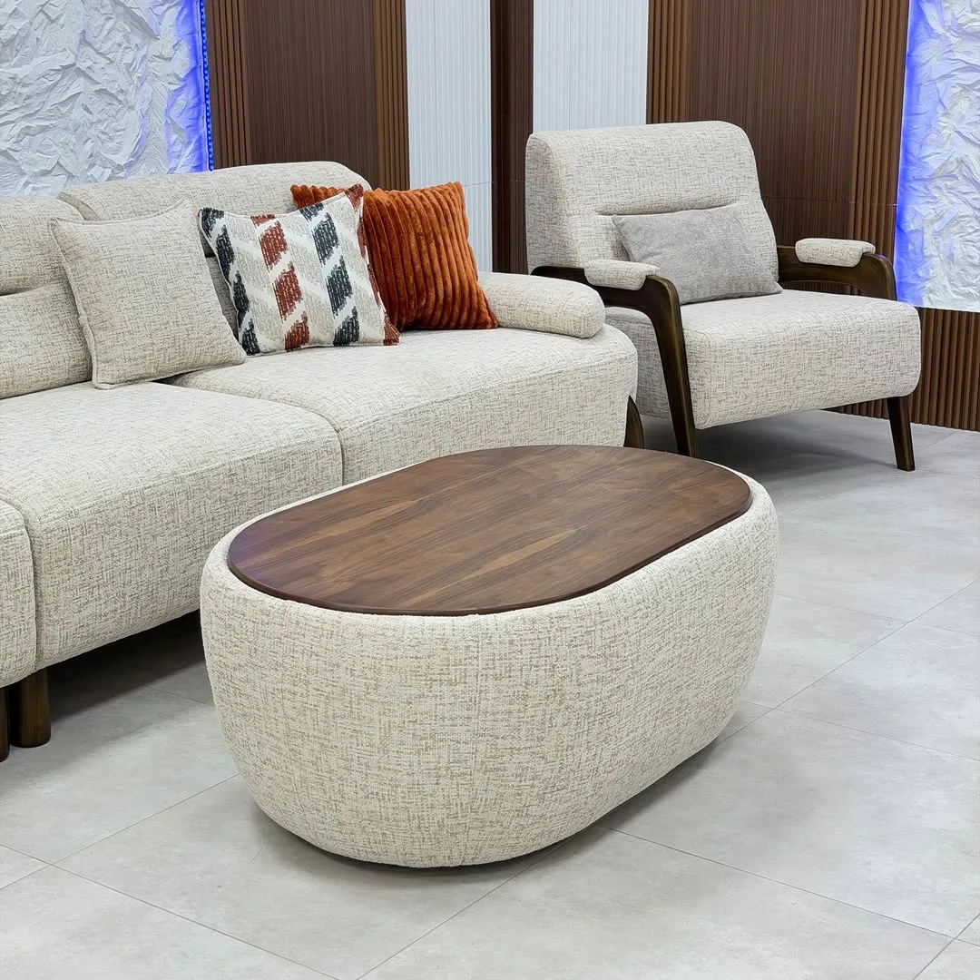 كنب استقبال تصميم مزونة مخصص — كنب وقنفات — خشب مارلين / خام شانيل / اسفنج دانلوب اخضر البغلي — صورة 2